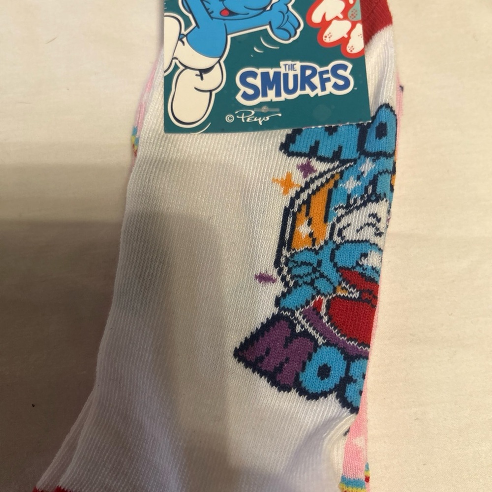 The Smurfs White and Blue Socks